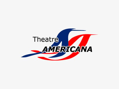 Logo for Theatre Americana featuring a stylized blue and red bird with the word THEATRE in black above AMERICANA in bold, italicized black letters. The background is white.