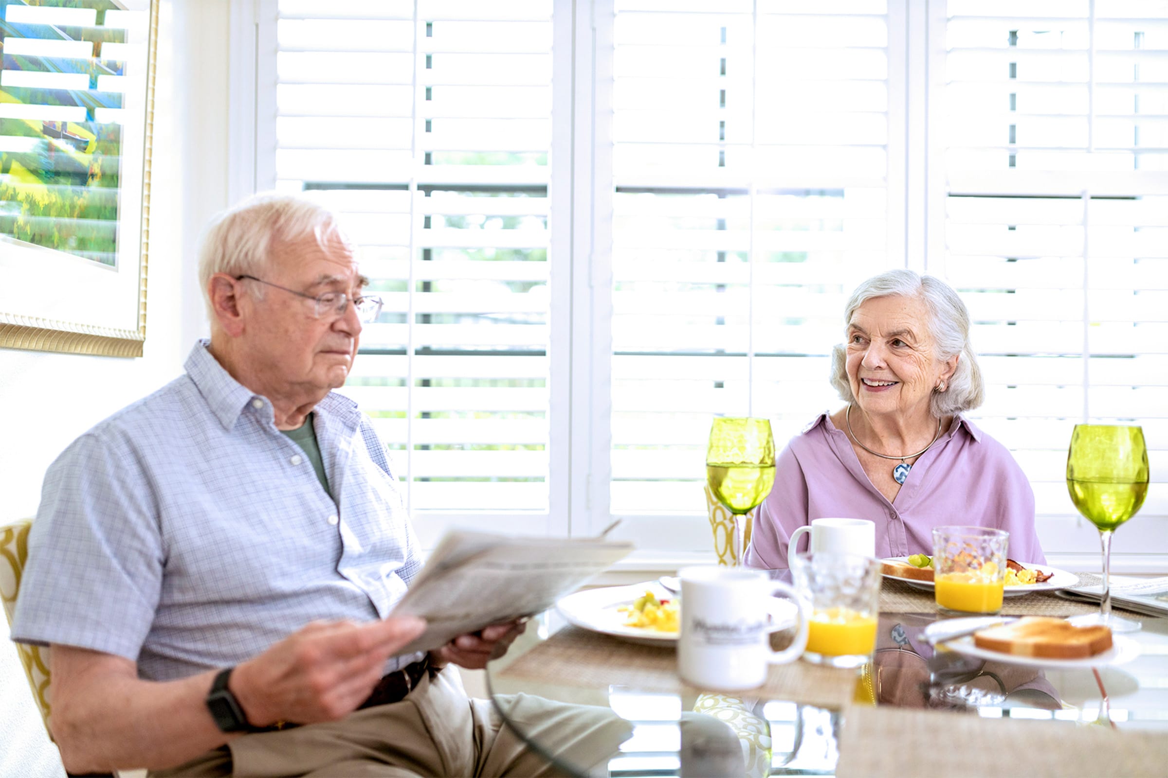 Residents enjoying a gourmet meal at one of our retirement communities in Los Angeles