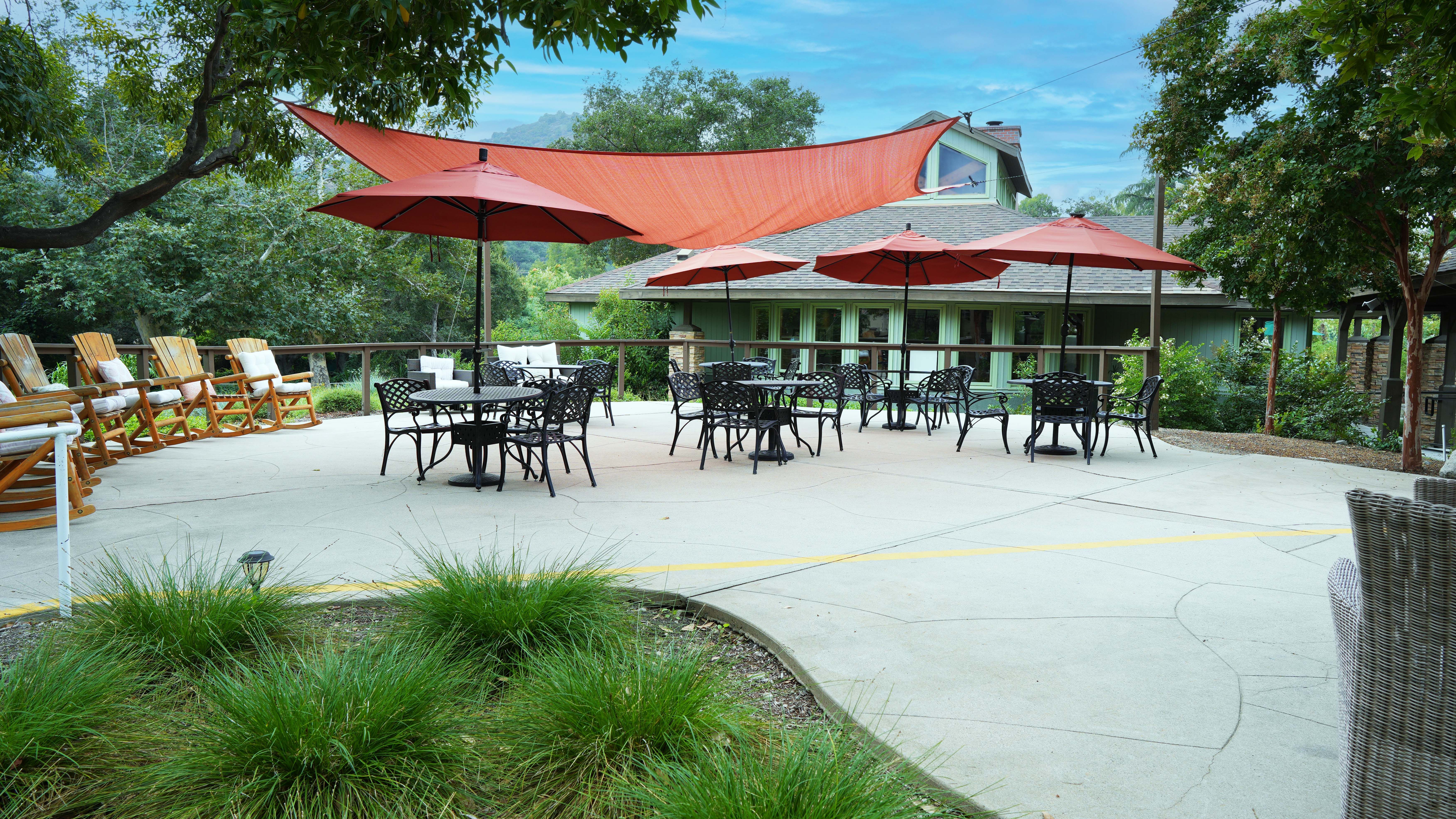 patio furniture in backyard