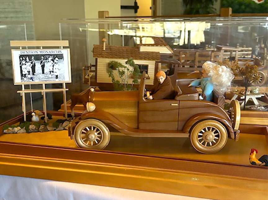 Close-up of craft project at show and tell.